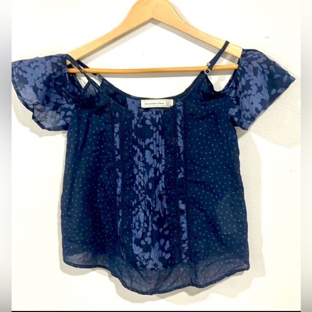 NWT Abercrombie and Fitch cropped blouse dropped shoulder women’s XS